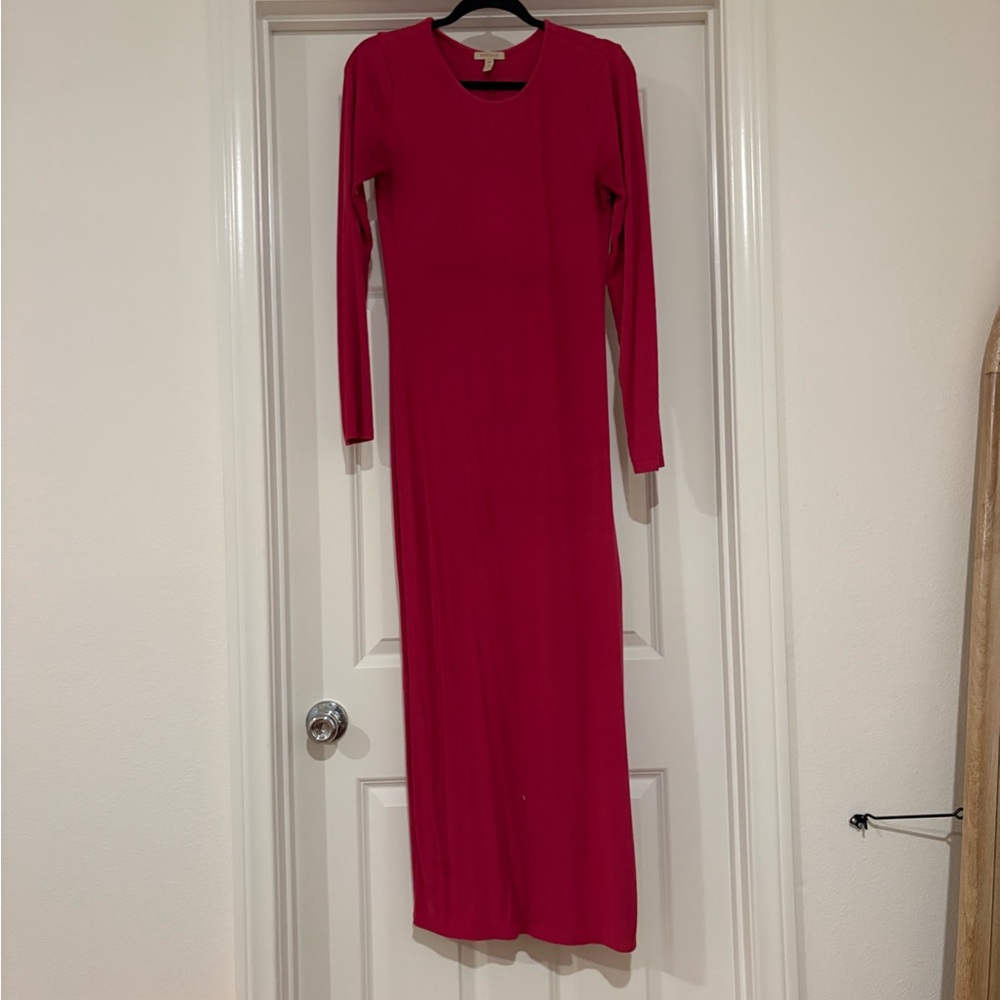 Elegant pink Long Sleeve Jersey knit Dress